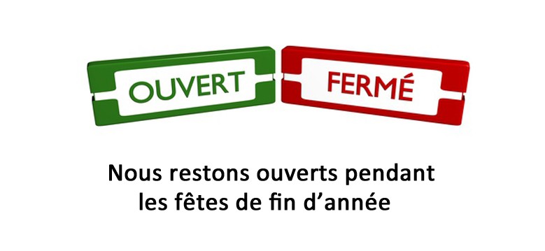 fermeture f&ecirc;tes de fin d'ann&eacute;e 2025-2026